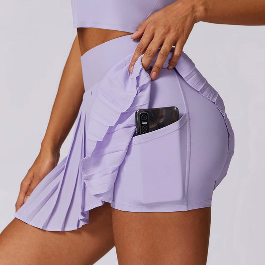 🎾 Jupe de Tennis Plissée avec Short Intégré – Élégance & Performance